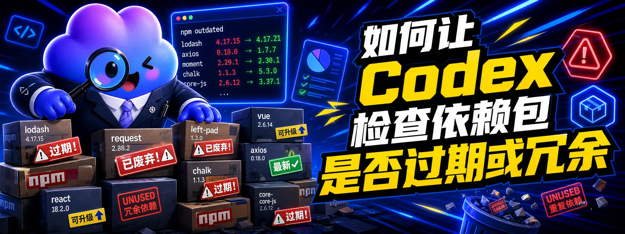 如何让 Codex 检查依赖包是否过期或冗余
