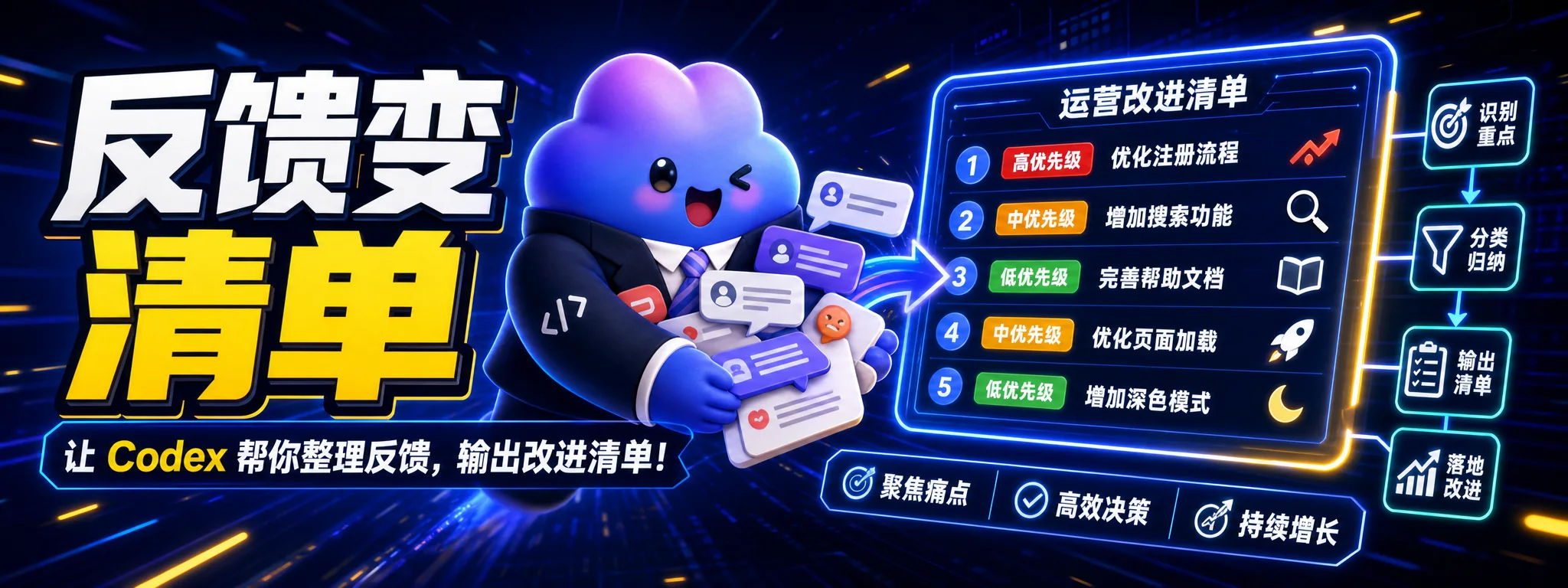 如何让 Codex 把用户反馈整理成运营改进清单